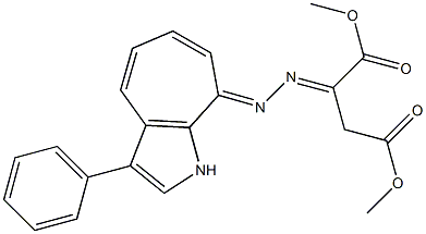 2-[2-[(3-Phenylcyclohepta[b]pyrrole)-8(1H)-ylidene]hydrazono]succinic acid dimethyl ester Struktur