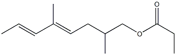 Propionic acid 2,5-dimethyl-4,6-octadienyl ester Struktur