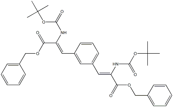 3,3'-(1,3-Phenylene)bis[2-[(tert-butoxy)carbonylamino]acrylic acid]dibenzyl ester Struktur