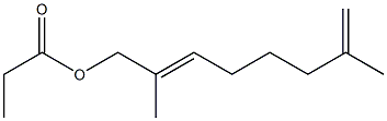 Propionic acid 2,7-dimethyl-2,7-octadienyl ester Struktur