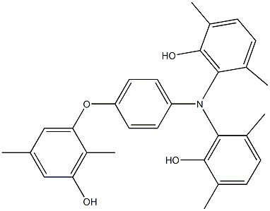 N,N-Bis(6-hydroxy-2,5-dimethylphenyl)-4-(3-hydroxy-2,5-dimethylphenoxy)benzenamine Struktur