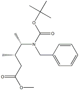 (3S,4S)-4-[Benzyl(tert-butoxycarbonyl)amino]-3-methylpentanoic acid methyl ester Struktur