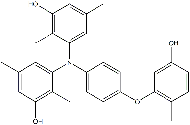 N,N-Bis(3-hydroxy-2,5-dimethylphenyl)-4-(3-hydroxy-6-methylphenoxy)benzenamine Struktur