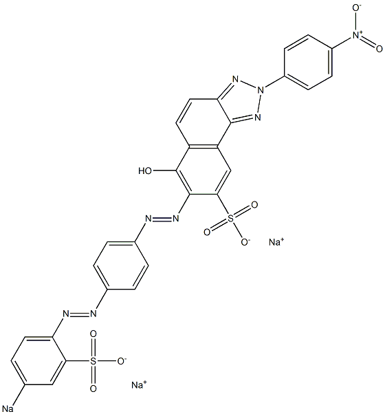 6-Hydroxy-2-(4-nitrophenyl)-7-[[4-[(4-sodiosulfophenyl)azo]phenyl]azo]-2H-naphtho[1,2-d]triazole-8-sulfonic acid sodium salt Struktur