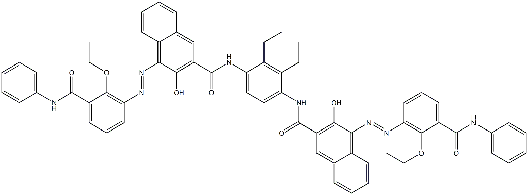 N,N'-(2,3-Diethyl-1,4-phenylene)bis[4-[[6-ethoxy-5-(phenylcarbamoyl)phenyl]azo]-3-hydroxy-2-naphthalenecarboxamide] Struktur