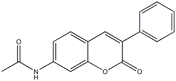 3-Phenyl-7-acetylamino-2H-1-benzopyran-2-one Struktur