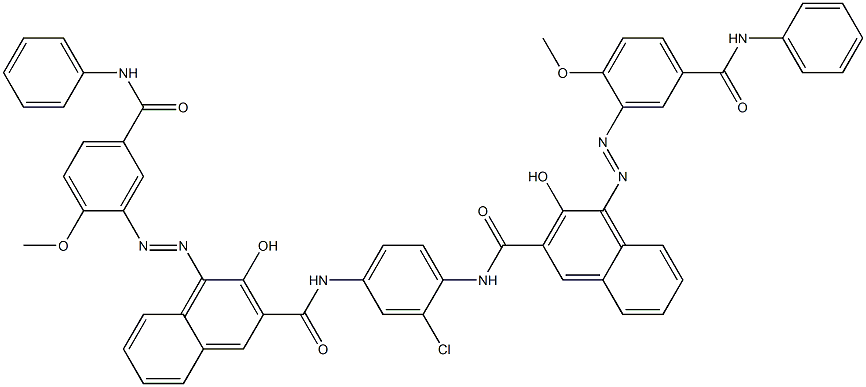 N,N'-(2-Chloro-1,4-phenylene)bis[4-[[2-methoxy-5-(phenylcarbamoyl)phenyl]azo]-3-hydroxy-2-naphthalenecarboxamide] Struktur