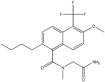 2-[N-[[2-Butyl-6-methoxy-5-trifluoromethyl-1-naphthalenyl]carbonyl]-N-methylamino]acetamide Struktur