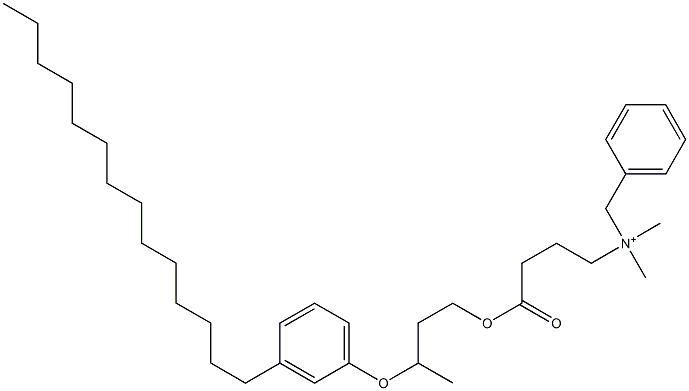 N,N-Dimethyl-N-benzyl-N-[3-[[3-(3-tetradecylphenyloxy)butyl]oxycarbonyl]propyl]aminium Struktur