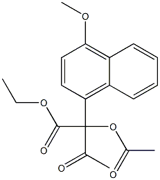 2-(4-Methoxy-1-naphtyl)-2-acetoxy-3-oxobutyric acid ethyl ester Struktur