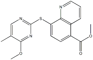 8-[(4-Methoxy-5-methylpyrimidin-2-yl)thio]quinoline-5-carboxylic acid methyl ester Struktur