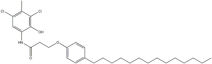 2-[3-(4-Tetradecylphenoxy)propanoylamino]-4,6-dichloro-5-methylphenol Struktur