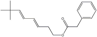 Phenylacetic acid 7,7-dimethyl-3,5-octadienyl ester Struktur