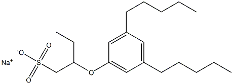 2-(3,5-Dipentylphenoxy)butane-1-sulfonic acid sodium salt Structure