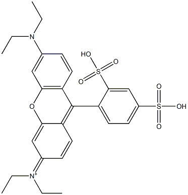 N,N-Diethyl-6-(diethylamino)-9-(2,4-disulfophenyl)-3H-xanthene-3-ylideneiminium Struktur