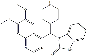 1-[1-(6,7-Dimethoxy-4-quinazolinyl)-4-piperidinylmethyl]-1,3-dihydro-2H-benzimidazol-2-one Struktur