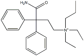 N-(3-Carbamoyl-3,3-diphenylpropyl)-N,N-diethyl-1-propanaminium Struktur