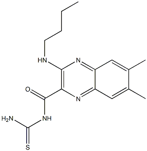 6,7-Dimethyl-3-(butylamino)-N-thiocarbamoylquinoxaline-2-carboxamide Struktur