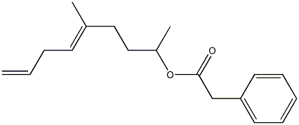 Phenylacetic acid 1,4-dimethyl-4,7-octadienyl ester Struktur