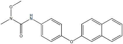 1-Methoxy-1-methyl-3-[p-(2-naphtyloxy)phenyl]urea Struktur