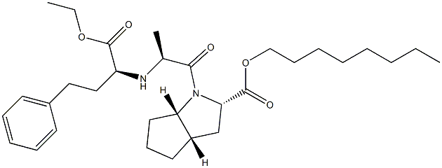 (1S,3S,5S)-2-[N-[(S)-1-(Ethoxycarbonyl)-3-phenylpropyl]-L-alanyl]-2-azabicyclo[3.3.0]octane-3-carboxylic acid octyl ester Struktur