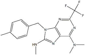 6-Dimethylamino-9-(4-methylbenzyl)-2-trifluoromethyl-8-methylamino-9H-purine Struktur