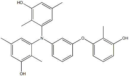 N,N-Bis(3-hydroxy-2,5-dimethylphenyl)-3-(3-hydroxy-2-methylphenoxy)benzenamine Struktur