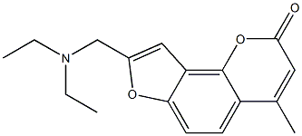 8-[(Diethylamino)methyl]-4-methyl-2H-furo[2,3-h][1]benzopyran-2-one Struktur