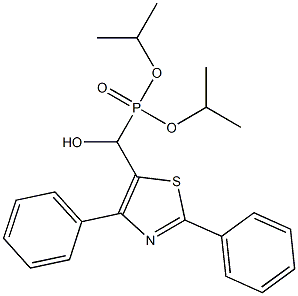 (2,4-Diphenylthiazol-5-yl)hydroxymethylphosphonic acid diisopropyl ester Struktur