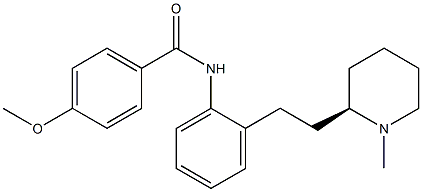 4-Methoxy-N-[2-[2-[(2R)-1-methyl-2-piperidinyl]ethyl]phenyl]benzamide Struktur