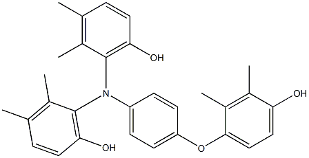 N,N-Bis(6-hydroxy-2,3-dimethylphenyl)-4-(4-hydroxy-2,3-dimethylphenoxy)benzenamine Struktur