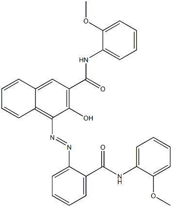 4-[[2-[[(2-Methoxyphenyl)amino]carbonyl]phenyl]azo]-3-hydroxy-N-(2-methoxyphenyl)-2-naphthalenecarboxamide Struktur