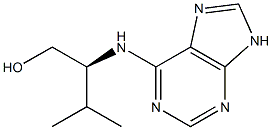 [S,(-)]-3-Methyl-2-[(9H-purine-6-yl)amino]-1-butanol Struktur