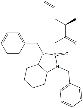 2-[(3R)-3-Methyl-2-oxo-5-hexenyl]-1,3-dibenzyloctahydro-1H-1,3,2-benzodiazaphosphole 2-oxide Struktur