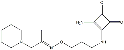 1-Piperidino-2-propanone O-[3-[[(2-amino-3,4-dioxo-1-cyclobuten)-1-yl]amino]propyl]oxime Struktur