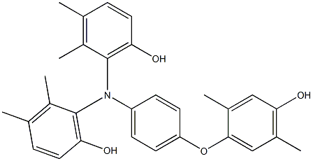 N,N-Bis(6-hydroxy-2,3-dimethylphenyl)-4-(4-hydroxy-2,5-dimethylphenoxy)benzenamine Struktur