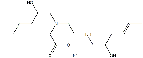 2-[N-(2-Hydroxyhexyl)-N-[2-(2-hydroxy-4-hexenylamino)ethyl]amino]propionic acid potassium salt Struktur