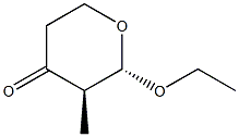 (2S,3R)-2-Ethoxy-3-methyl-2,3,5,6-tetrahydro-4H-pyran-4-one Struktur