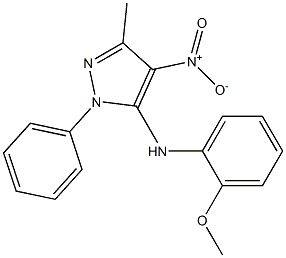 1-Phenyl-3-methyl-4-nitro-5-[(2-methoxyphenyl)amino]-1H-pyrazole Struktur