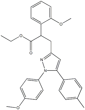 2-(2-Methoxyphenyl)-3-[[1-(4-methoxyphenyl)-5-(4-methylphenyl)-1H-pyrazol]-3-yl]propanoic acid ethyl ester Struktur