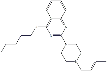 2-[4-(2-Butenyl)-1-piperazinyl]-4-pentyloxyquinazoline Struktur