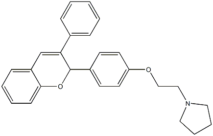 2-[4-[[2-(1-Pyrrolidinyl)ethyl]oxy]phenyl]-3-phenyl-2H-1-benzopyran Struktur