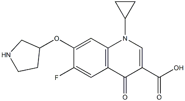 7-[3-Pyrrolidinyloxy]-1-cyclopropyl-6-fluoro-1,4-dihydro-4-oxoquinoline-3-carboxylic acid Struktur