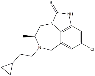 [5S,(+)]-9-Chloro-4,5,6,7-tetrahydro-5-methyl-6-(2-cyclopropylethyl)imidazo[4,5,1-jk][1,4]benzodiazepine-2(1H)-thione Struktur