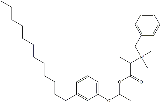 N,N-Dimethyl-N-benzyl-N-[1-[[1-(3-dodecylphenyloxy)ethyl]oxycarbonyl]ethyl]aminium Struktur