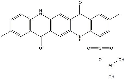 5,7,12,14-Tetrahydro-2,9-dimethyl-7,14-dioxoquino[2,3-b]acridine-4-sulfonic acid (dihydroxyaluminum) salt Struktur