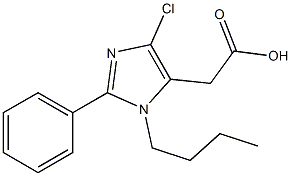 2-Phenyl-1-butyl-4-chloro-1H-imidazole-5-acetic acid Struktur