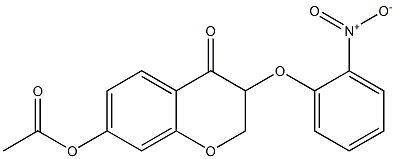 3-(2-Nitrophenoxy)-7-acetoxy-2H-1-benzopyran-4(3H)-one Struktur