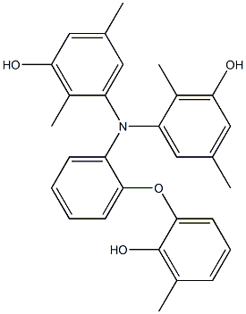 N,N-Bis(3-hydroxy-2,5-dimethylphenyl)-2-(2-hydroxy-3-methylphenoxy)benzenamine Struktur