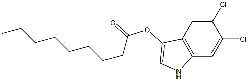 Nonanoic acid 5,6-dichloro-1H-indol-3-yl ester Struktur